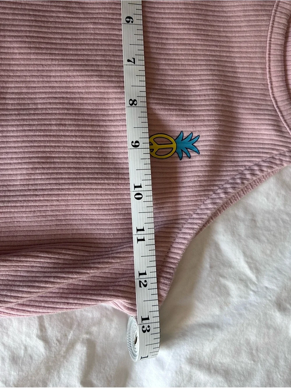 Old Navy Pink Ribbed Knot Tank with Pineapple Patch